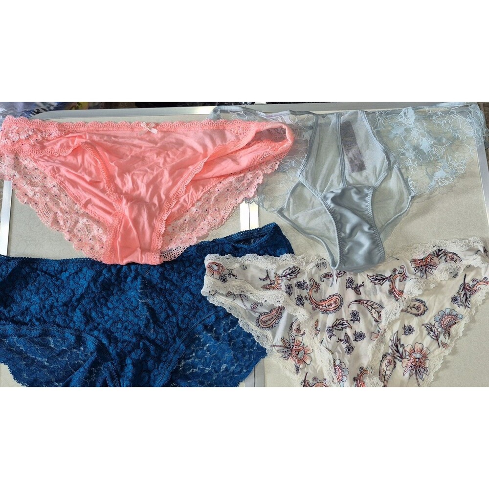 NWOT Lot Of 4 Victorias Secret Medium Underwear Panties Sheer Lace Soft New